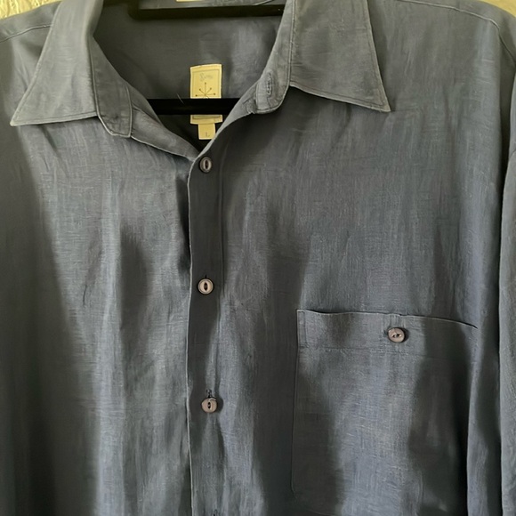 Vintage Men’s Burma Bibas 100% Linen Long Sleeve Button Up - Picture 5 of 6